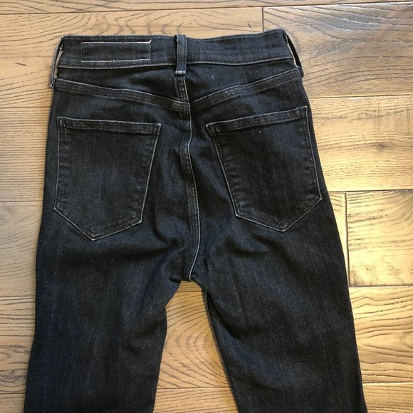 Tight Black High-Waist Criss-Cross Jeans - Picture 3 of 5